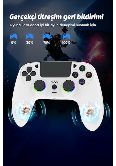 Ps-4 Oyun Kumandası Ps-4/slim/pro/pc /rgb-led/ext/audio Jakı