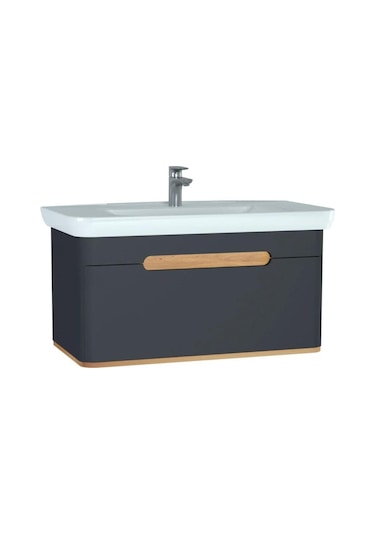 VitrA Sento 100Cm Antrasit Banyo Dolabı Alt Modül Ve Lavabo 60820 Antrasit VitrA Sento 100Cm Antrasit Banyo Dolabı Alt Modül Ve Lavabo 60820 Antrasit