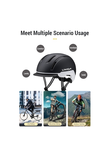Lixada Gri Nefes Alabilir Darbeye Dayanıklı Bisiklet Kaskı 12 Standart Gri