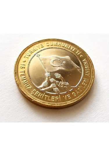 3 Adet 15 Temmuz Şehitleri Ve Gazileri Anısına 2016 Yılı 1 Tl Bimetal Çil