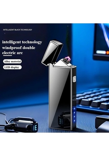 Trendooze Renkli Şarj Edilebilir Rüzgara Dayanıklı Çift Arklı Kamp Çakmağı Acil Durum Sinyalleri Çok Renkli Çok Renkli