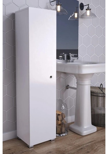 Boy Banyo Dolabı Çok Amaçlı Dolap Kiler Dolabı Beyaz
