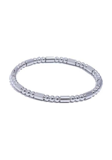 Novahub Gümüş Boncuk Bilezik, Su Geçirmez, 57mm Paslanmaz Çelik, Kadın Bileklik, Yeni Gümüş Model, Yüksek Kalite/ Gümüş