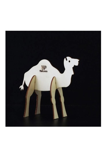Ahşap Maket Hayvanlar Çocuklar Boyanabilir - Deve Boya Setli