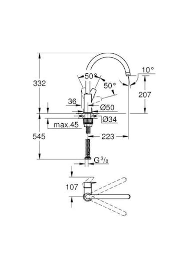 Grohe 31367001 Bauedge Eviye Bataryası