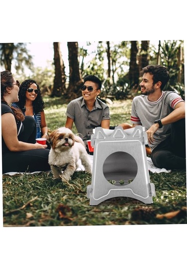 Jzcat Katlanır Soba Taşınabilir Yakıt Brülörü Seyahat Sobası Altın - Gümüş