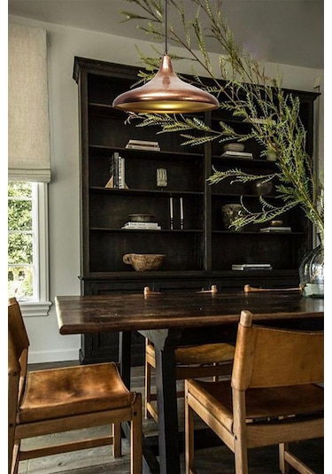 Champion Bakır Rengi Avize Tekli Sarkıt Salon Mutfak Hol Ofis Cafe Butik Lamba Aydınlatma Patina