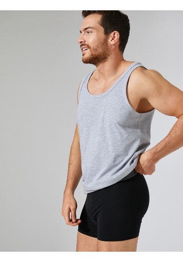 Koton Basic Atlet Bisiklet Yaka Gri 3wlm20003mk 3WLM20003MK023