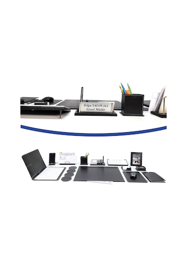 Prozenis Balipaşa Siyah Renk İsimlikli Deri Sümen Takımı 13 Parça