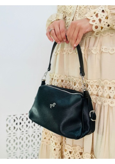 Miami Polo Clup Yumuşak Suni Deri Çapraz Askılı El Çanta Siyah