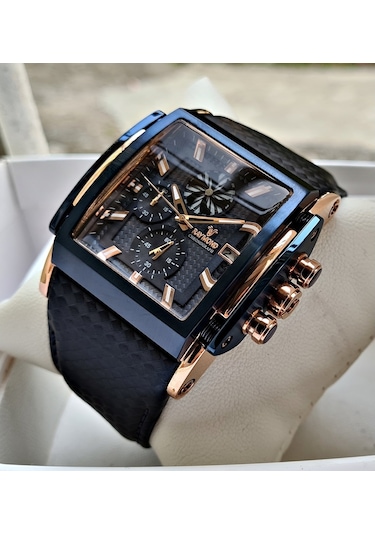 Raymond Swiss Lacivert Köşeli Erkek Kol Saati