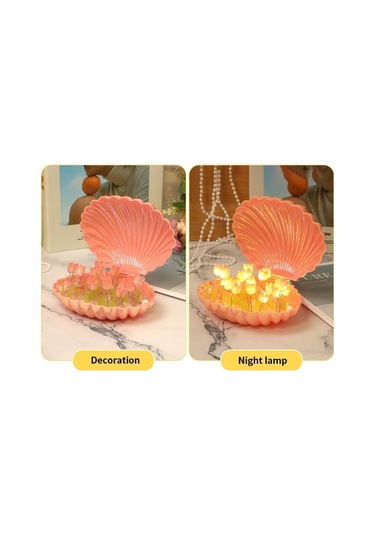 Büro Ev Ofis Hediyesi İçin Kendin Yap Tasarımlı Led Işıklı Deniz Kabuğu Lale Lamba Diğer