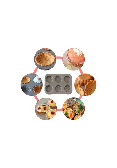 Gatherco Çiçek Dantel Karbon Çelik Fırın Kalıbı Meyveli Yumurta Tartı Mini Kek Bisküvi Kalıbı Kurabiye Turta Kendin Yap Kalıbı