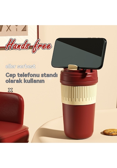 Retro Saman Çift İçecek Seramik Termos Bardak-parşömen