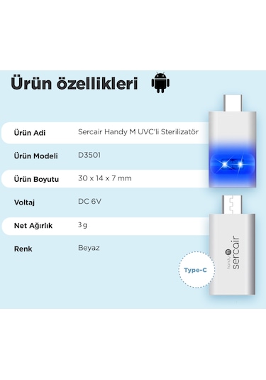 Sercair Handy M Uvc Sterilizatör