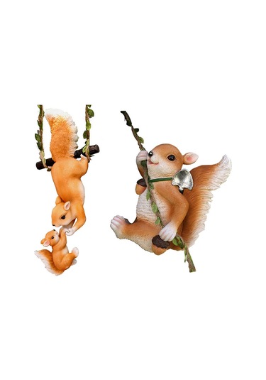 Yaratıcı Reçine Sincap Bahçe Dekorasyonu Ev Dış Mekan Aksesuarları Simüle Hayvan Süsleri Kolye Bahçe Minyatürlerianne Ve Çocuk Kare