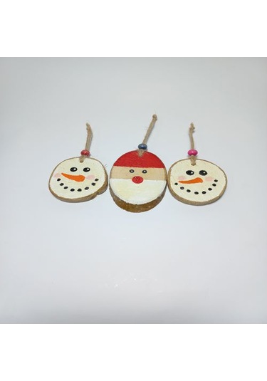 Noelbaba Figürlü Ahşap Yılbaşı Süsü 01