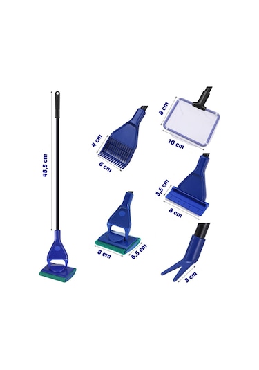 Akvaryum Cam Temizleyici Bakım Seti- Akvaryum Cam Sileceği Kepçe