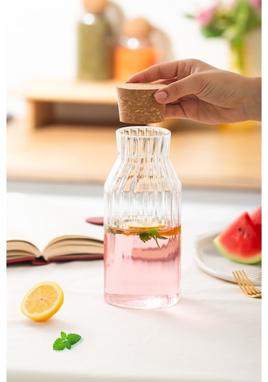 Porsima 2095 Mantar Kapaklı Ve Cam Başucu Sürahisi 950ml