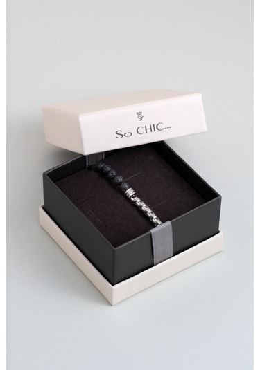 Lav Taşlı 22 Cm Çelik Erkek Bileklik