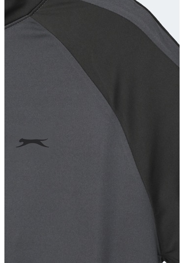Slazenger Redora Erkek Dik Yaka Fermuarlı Koyu Gri Sweatshırt