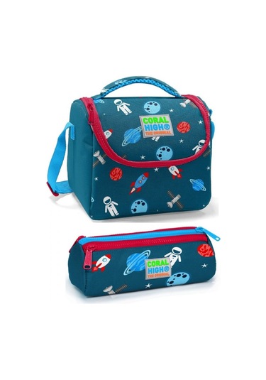 Coral High Erkek Çocuk Lacivert Kırmızı Astronot Beslenme Çantası