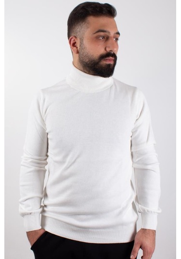 Twister 3623 Ekru Balıkçı Yaka Erkek Kazak Ekru