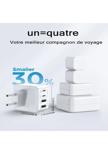 Honeybeeshop Sancomo 2025 Yeni Model 40w 4 Portlu Usb A C Hizli Sarj Adaptoru Hnt Pd3509 Siyah İphone Uyumlu İpad Airpods Icin Ab Fisi Siyah