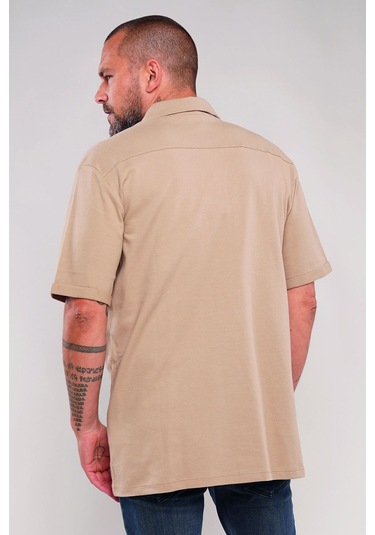 Gabria Katlama Kol Erkek Gömlek Vizon