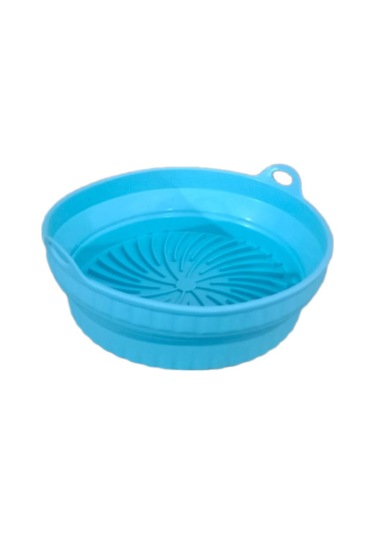 Katlanabilir Airfryer Pişirme Kabı Silikon Pişirme Seti 6 Litreye Kadar Tüm Cihazlara Uygun Turkuaz