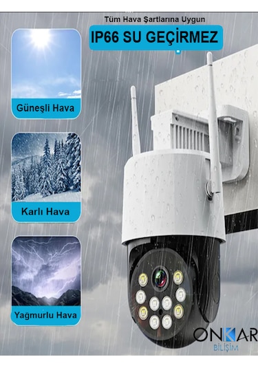 3mp Wifi Kablosuz Güvenlik Kamerası Hareketli Sesli Gece Renkli