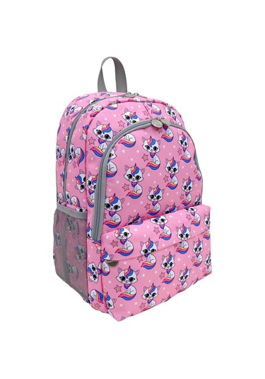 Superbag Kız Çocuk Ilkokul Çantası Unicorn Kedi Desenli Sırt Çantası Beslenmelik Ve Kalemlik 3'lü