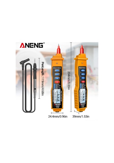 Maiyame Aneng A3003 Sarı Kalem Tipi Dijital Multimetre: Enerji Tasarrufu, Flaş Lambası, Ses Ve Işık Alarmı, 4000 Sayım Pil Dahil Değil