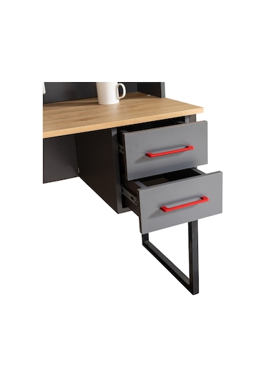 Antre Karyola Çalışma Masası Komodin Kitaplık Genç Odası Dolap Antrasit