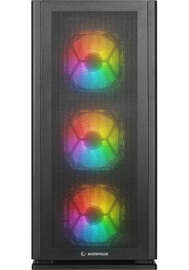 Rampage VANGUARD V2 Siyah Mesh Easy Temperli Cam E-ATX Big-T Oyuncu Kasa