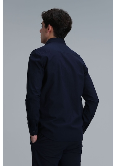 Lufian Erkek Lıne Basic Comfort Fit Gömlek 111010614 Lacivert