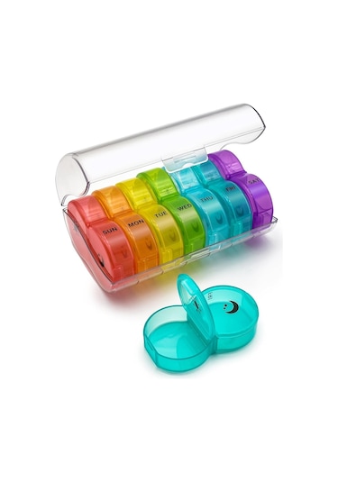 Haftalık Günde 2 Kez Ilaç Kutusu, Büyük 7 Günlük Hap Kutusu, Günlük Vitamin Kutusu Ila Kutusu, Ilaç Takviyeleri Için Kutu 44718738