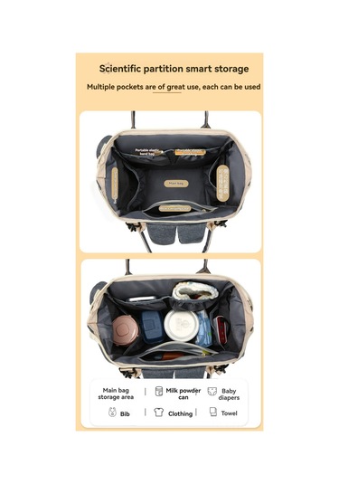 Hangfox Erkek- Kadın Kullanıma Uygun Sıcaklık Saklama Özelliği İle Bebek Çanta, Stroller Askısı Ve Usb Şarj Portu, Su Geçirmez Nilon Malzeme, Siyah Siyah