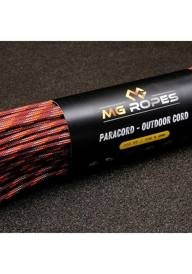 Mg Ropes Polyester Paracord İp 4 Mm Bordo Desen 30 Metre Bordo