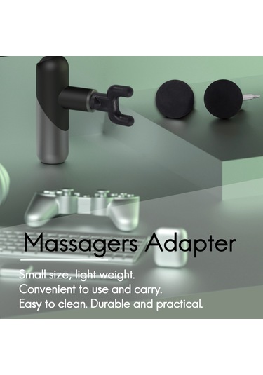 Anjiexun 6 Adet/takım Kas Gevşeme Masajı Yapboz Elektrikli Perküsyon Uçları Siyah