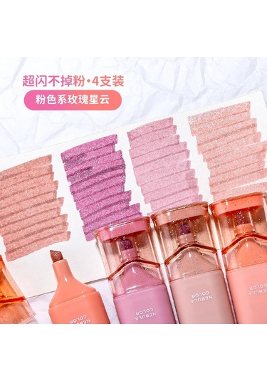 İncil Çalışma Notları İçin Sevimli Renkler Glitter Vurgulayıcı Kalem Bling Vintage-rosette Nebu Vintage-rosette Nebu Çok Renkli