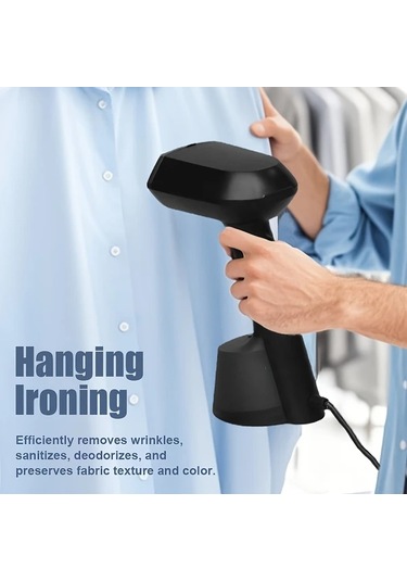 Honeybeeshop Ab Siyah Giysi Buharlayıcı Taşınabilir El Tipi Kıyafet Ütüsü 220 240v Eu Fiş 30 Saniyede Hızlı Isınma 270ml Su Haznesi Ev Seyahat