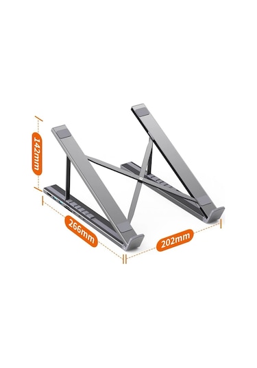 8 İ 1 Arada Type-c Hub Lı Katlanabilir Laptop Standı 4k Hdmı 5gbps 60cm Kılıf