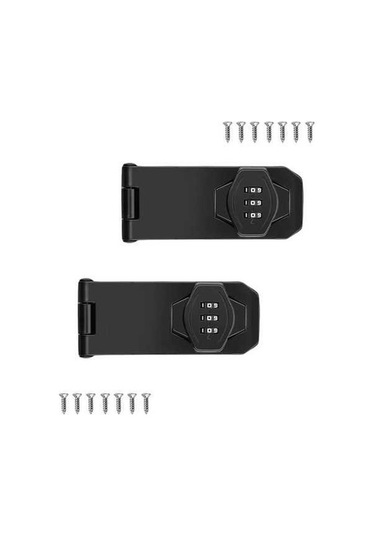 Ulzyvf Siyah Parola Paket, Kombinasyon Kilidi, Kapı İçin Hasp Güvenlik Kiliti, Döner Basamaklı 2 Adet