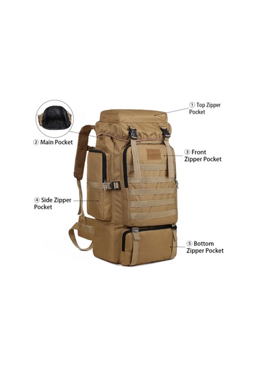 Hombey Açık Hava Çantası Büyük Kapasiteli Yürüyüş Sırt Çantası Açık Hava Kamp Sırt Çantası Tuval Trekking Asker Yeşili