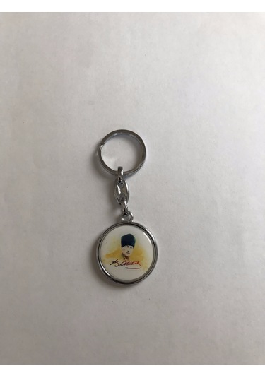 Bd Tekstil Kemal Atatürk Tasarım Beyaz Renkli Anahtarlık