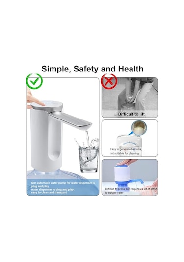 Maoyaya Evrensel Elektrikli Katlanabilir Su Pompası - Su Miktarı Seçimli Otomatik Beyaz Sebili Diğer