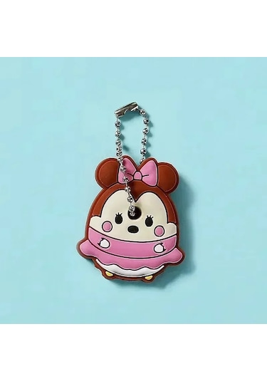 Mınıso 46 Modelli Toptan Anime Anahtarlık Kapağı - Minnie Karikatür Taşınabilir Anahtarlık Tutucu Açık Yeşil Gri