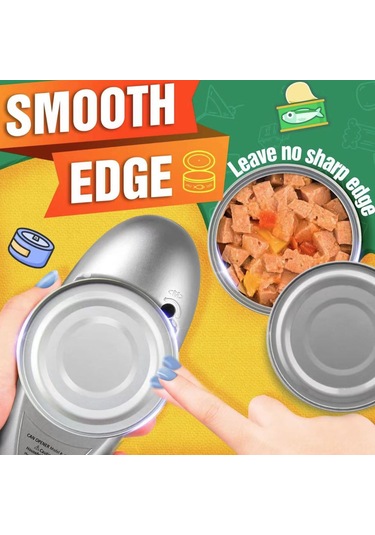 Kosona Ev Kullanıma Uygun Otomatik Metal Açıcı - 2024 Yeni Nesil Kolay Kullanım Silver N Tipi Kavanoz Açıcı Gümüş