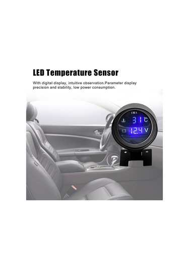 Lemestar Araç Sıcaklık Ve Voltaj İkili Gösterge - 12v/24v Evrensel - Mavi Dijital Ekran - Titreşim Ve Darbe Dayanıklı